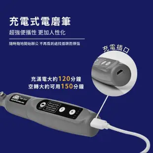 【工作幫】USB充電式無線筆型電鑽組-附配件(電動切割刀 拋光機 清潔刷 刻字 雕刻筆 打磨機 切割機 鑽頭組)