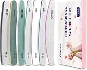 CHANSHIN Nail Files,7pcs Professional Nail File Set Double Sided Grit 100/180, 220/280, 1000/4000, 150, 180, 240 Buffer Emery Board Manicure Tools for Nail Trimming Grinding Polishing Shining Manicure