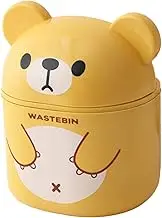 Alipis Kawaii Mini Trash Can with Lid Small Plastic Desktop Waste Bin for Office Bedroom and Living Material Cute Design for Easy Waste Storage