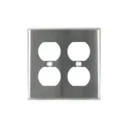 SUNLITE 2 Gang Duplex Receptacle Plate Steel