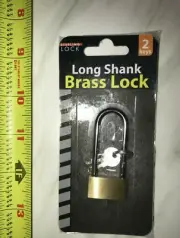 Long Shank Brass Lock with 2 Keys - Security lock for lockers, luggage, gates