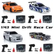 Hot 2.4G High Speed Drift Rc Car 1/43 4WD Rc Car Mini GTR Racing Model Boy Toy
