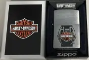 ZIPPO 2010 HARLEY DAVIDSON ROBOTIC LOGO BRUSHED CHROME LIGHTER SEALED N BOX c673