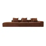 [James Lane] Riley Muse Rust Modular Sofa - 1x Arm, 2x Armless, 1x Left Terminal
