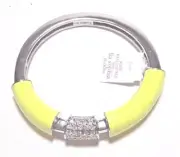 NWT $98 Lia Sophia STRETCH BRACELET YELLOW Citron Technicolor Crystal Bangle