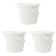3x Home Leisure Bucket W/Lip 11L White Laundry Cleaning Home Organisation