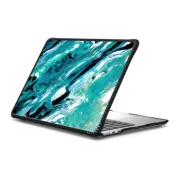 MacBook Air 13-inch (M2 - M4) Impact Case COLOR SPLASH 1 MACBOOK, TEAL BLUE OCEAN WAVES ABSTRACT BEACH SEA SUMMER TEXTURED PAINTING By Ebi Emporium