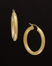 18K Italian Gold Polished Hoops