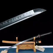Japanese Katana Clay Tempered Steel Guichai Tsuba Full Tang Samurai Sword