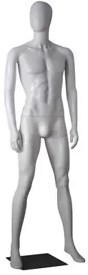 Abstract Male Plastic Mannequin - Gloss white wide stance