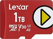 Lexar 1TB Play Micro SD Card, UHS-I, C10, U3, V30, A2, Full HD, 4K, Up to 205/140 MB/s microSDXC Memory Card, Expanded Storage for Nintendo Switch, Gaming, Smartphones, Tablets (LMSPLAY001T-BNSNU)