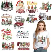 12 Sheets Christmas Iron on Transfers for T-Shirts, DTF Transfers Ready to Press