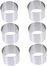 Non-Stick Stainless Steel Round Cake Molds 6pcs Set for Mousse Cookie Chiffon Cake Making