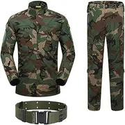 [HANSTRONG GEAR] Military Tactical Mens Hunting Combat BDU Uniform Suit Shirt & Pants with Belt