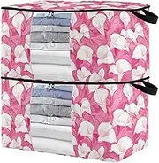 sanluoli 90L 2 Pack Under Bed Shoe Storage Containers with Reinforced Handles, clear window Closet Drawer Organizers
