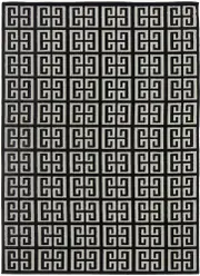 Empire Black Beige Geometric Greek Key Rug
