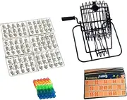 Perfeclan Bingo Lotto Game Lucky Ball Machine Metal Parent Child Games Bingo Set Fortunate Number for Festivals Birthday Travel Adults