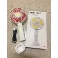 在飛比找蝦皮購物優惠-全新手持電扇 附底座及usb充電線