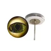 Pair Black Lagoon Creature Glass Eyes On Wire Pin Posts Doll Making Needle Felt