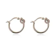 Culturesse Tie A Knot 15mm Modern Hoop Earrings Sterling Silver Rhodium Plating