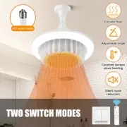 600W E27 Electric Heater Ceiling Fan Light Remote Control Warm Air Lamp Bathroom