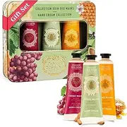 Panier des Sens - Women's Gift Box - Trio of Moisturizing Hand Cream Almond, Honey and Grapes - Gift Idea for Women Made in France - Gift Set for Her 97% Natural Ingredients - 3 x 30 ml