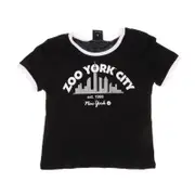 ZOO YORK Women's City Crew Neck Short Sleeves Tee - Black - Red - White