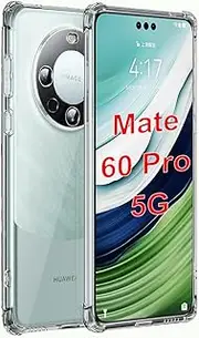 USTIYA Case for Huawei Mate 60 Pro Clear TPU Four Corners Protective Cover Transparent Soft