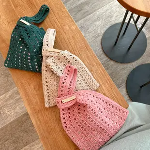 Mongchi 針織鉤針棉田的 DIY 套件網狀腿包包