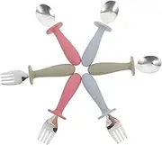 Gatuida Toddler Cutlery 6-Piece Silicone Spoon Fork Set for Baby Learning to e