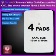 XXXL 15x10cm Cloth Electrode Pads for TENS Machine CIRCULATION Press Stud x 4