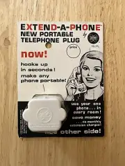 Vintage telephone portable plug NOS Fedtro Extend a phone