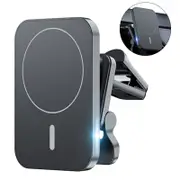 Catzon Magnetic Wireless Car Charger 15W Fast Charging Air Vent Mount Charger For iPhone 12-Black