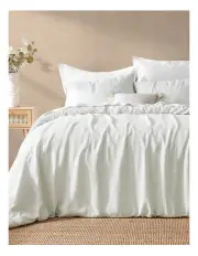 [Natural Home] Vintage Washed Hemp Linen Quilt Cover Set in Dove Grey