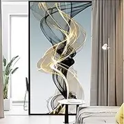 Lumanduo Abstract Lines Decorative Window Privacy Film Window Sticker UV Blocked Static Window Cling Window Coverings for Home Office 19.7"x78.74"(50x200cm)