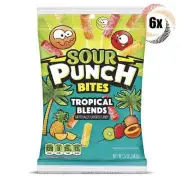 6x Bags Sour Punch Bites Tropical Blends Gummy Candy, 5oz