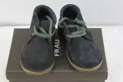FRAU JR Kids Size 12.5C Italian Suede Ankle Boots Model 1J56 Navy/Green NWB