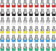 4mm Banana Socket, Banana Plug, Banana Socket Test Probe Audio Speaker Terminal Binding Post Banana Plug Jack Socket Adapter Connector, Stable Transmission, 6 Colors, 10 Sets