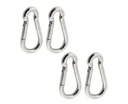 316 Stainless Steel Carabiner Heavy Duty Marine Grade, 80 mm 3.15 inch, 4pcs,Spring Clip Ring Snap Hooks Lock Camping Large Durable Climbing Holder