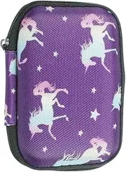 caseroxx Blood Glucose Monitor Bag Suitable for Accu-Chek Aviva/Guide/Mobile/Instant In, Diabetic Storage Case, Unicorn Pattern - Purple, Unicorn pattern - purple