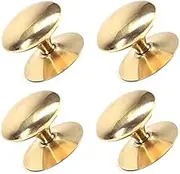 TERF® 45mm Traditional Victorian Polished Brass Cabinet Door Knobs 45mm Chest Drawer Cupboard Kitchen Wardrobe Door Pull Handle Knobs with Fixing Screw for Use Home and Office - Pack of 4