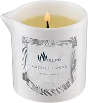 MELONY Massage Oil Candle, Moisturizing, Body Oil Candle, Natural Soybeans, 8.1 oz, Amber Vanilla