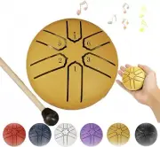 Steel Tongue Drum Rain Chime, Rain Drum for Outside, Rain Drum Yellow