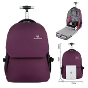 19'' Large Trolley Backpack with Wheels Large Capacity Laptop Luggage Backpack