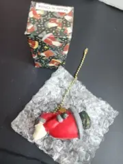 Santa Figure Polystone Folk Fan Light Chain Pull Christmas Holiday Primative