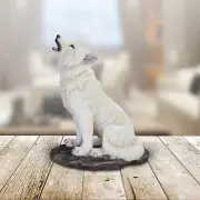 5"H Howling Snow Wolf Figurine Gift Decor Ornament Home Decor Unique Gift