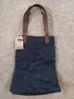 NWT MAIKA Market Tote Denim Canvas Shopper Bag - 12x16x4 Vegan Leather Handles