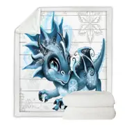 Cute Snowflakes Winter Lil Dragon Throw Blanket