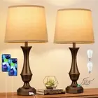 Touch Lamps for Bedrooms Set of 2 - Nightstand Table Lamp with USB C+A, 3 Way...