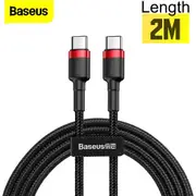 2M 2 Meter Baseus USB Type C to USB C Cable QC3.0 60W PD Quick Charge Cable Fast Charging Cord